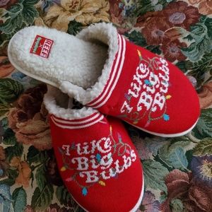 Christmas I Like Big Bulbs Slippers Fur Lined Tipsy Elves Size 11 NWT